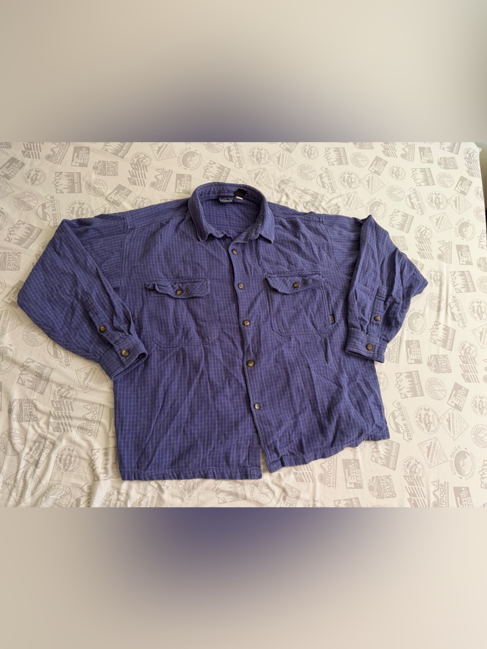 Vintage Patagonia Flannel Shirt Men’s L Blue Plaid Organic Cotton MadeinPortugal - Picture 3 of 6